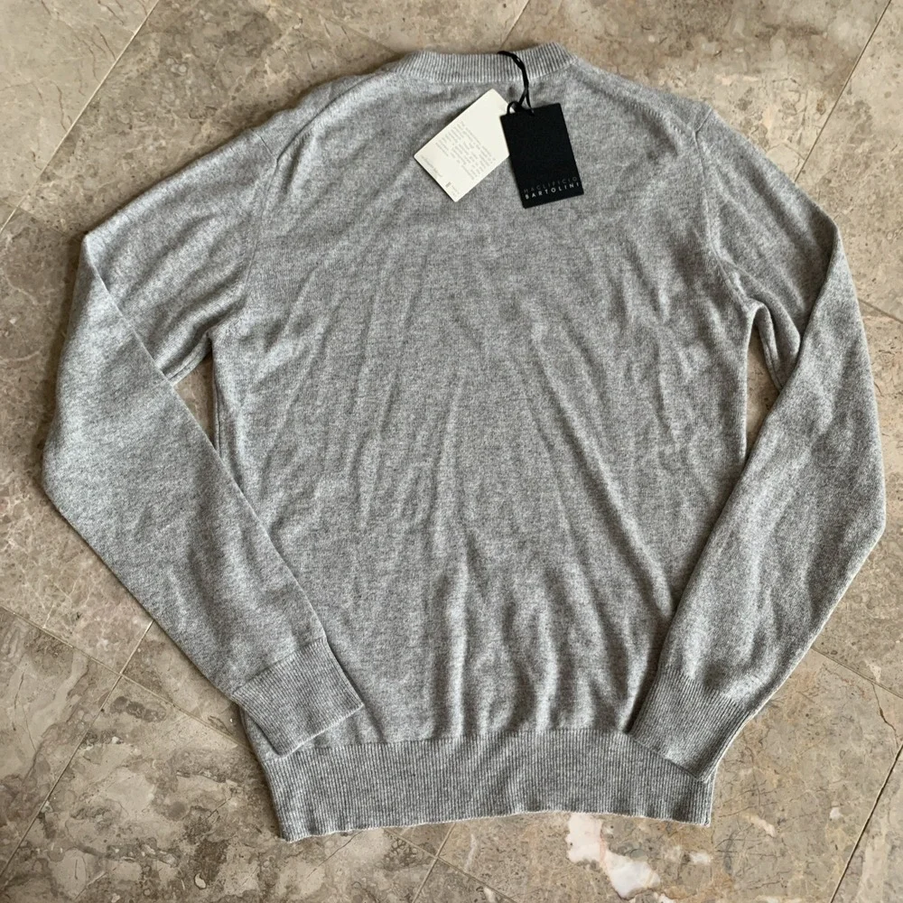 Maglificio Bartolini Cashmere Blend Sweater Men M Gray Crewneck Italy Luxury NWT